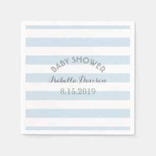 Blauwe en witte strepen baby shower Papier servett Servet