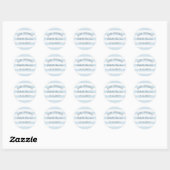 Blauwe en witte strepen baby showers sticker (Vel)