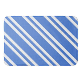 Blauwe en witte strepen badmat