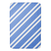 Blauwe en witte strepen badmat (Voorkant Verticaal)