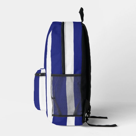 Blauwe en witte strepen bedrukte rugzak (Rechts)