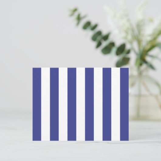 Blauwe en witte strepen briefkaart (Staand voorkant)