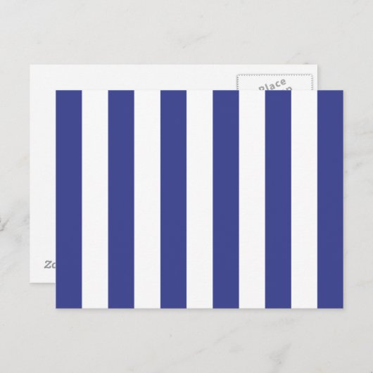 Blauwe en witte strepen briefkaart (Voorkant / Achterkant)