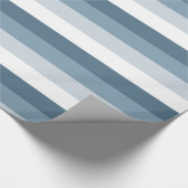 Blauwe en Witte Strepen Cadeaupapier (Hoek)