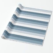 Blauwe en Witte Strepen Cadeaupapier (Uitgerold)