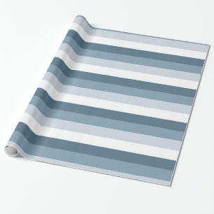 Blauwe en Witte Strepen Cadeaupapier