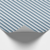 Blauwe en Witte Strepen Cadeaupapier (Hoek)