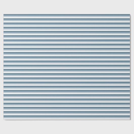 Blauwe en Witte Strepen Cadeaupapier (Vlak)