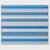 Blauwe en witte strepen cadeaupapier (Vlak)