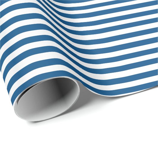 Blauwe en witte strepen cadeaupapier (Rol Hoek)