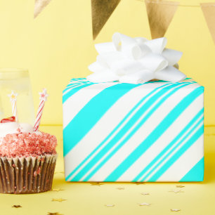 Blauwe en witte strepen cadeaupapier