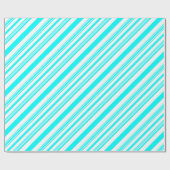 Blauwe en witte strepen cadeaupapier (Vlak)