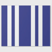 Blauwe en witte strepen cadeaupapier (Vlak)