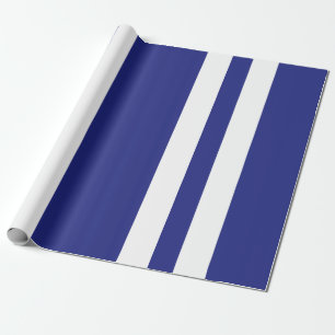 Blauwe en witte strepen cadeaupapier