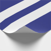 Blauwe en witte strepen cadeaupapier (Hoek)