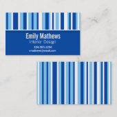 Blauwe en witte strepen; Cute Visitekaartje (Voorkant / Achterkant)