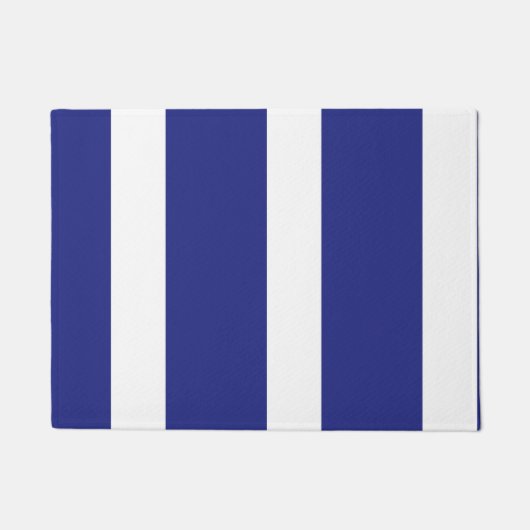 Blauwe en witte strepen deurmat (Voorkant)