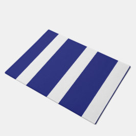 Blauwe en witte strepen deurmat