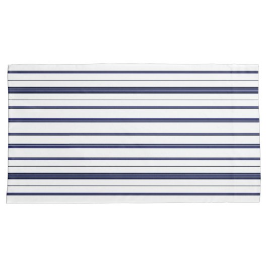 Blauwe en witte strepen - Donker Kussensloop (Voorkant-Rechts)