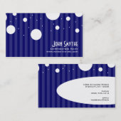 Blauwe en witte strepen en Poolse stippen Visitekaartje (Voorkant / Achterkant)