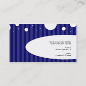 Blauwe en witte strepen en Poolse stippen Visitekaartje (Achterkant)