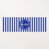 Blauwe en witte strepen en zilvergrijze anker yogamat (Voorkant (horizontaal))