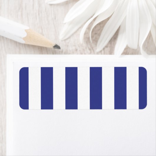 Blauwe en witte strepen etiket (Insitu)