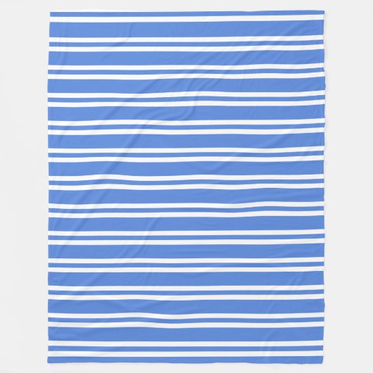 Blauwe en witte strepen fleece deken (Voorkant)