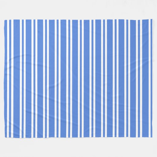 Blauwe en witte strepen fleece deken (Voorkant (Horizontaal))