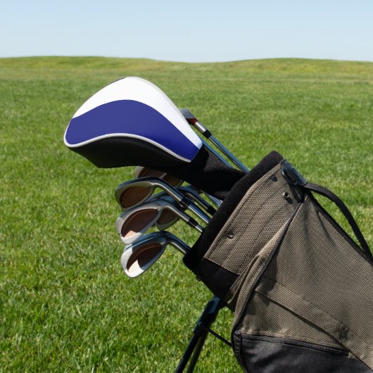 Blauwe en witte strepen golfheadcover (Insitu)