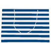 Blauwe en witte strepen groot cadeauzakje (Voorkant)