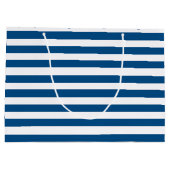 Blauwe en witte strepen groot cadeauzakje (Achterkant)