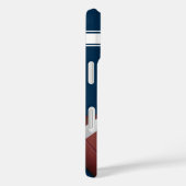 Blauwe en witte strepen Jersey Net Iron Football Case-Mate iPhone Case (Achterkant / Rechts)