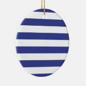 Blauwe en witte strepen keramisch ornament (Rechts)