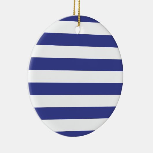 Blauwe en witte strepen keramisch ornament (Rechts)