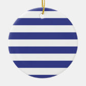 Blauwe en witte strepen keramisch ornament (Voorkant)