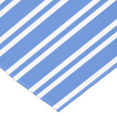 Blauwe en witte strepen korte tafelloper (Hoek)