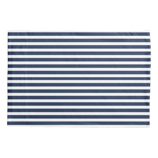 Blauwe en witte strepen kussensloop (Achterkant-Links)