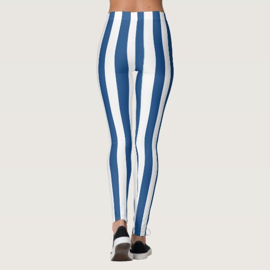 Blauwe en witte  strepen leggings (Achterkant)