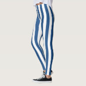 Blauwe en witte strepen leggings (Links)