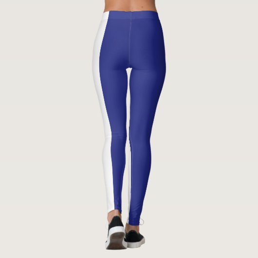 Blauwe en witte strepen leggings (Achterkant)