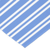 Blauwe en witte strepen medium tafelloper (Hoek)