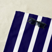 Blauwe en witte strepen met anker strandlaken (In situ)