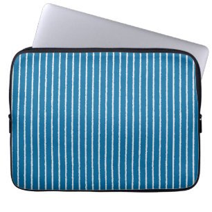 Blauwe en witte strepen met niet-geweven lijnen laptop sleeve
