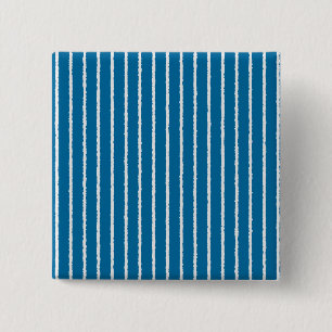 Blauwe en witte strepen met niet-geweven lijnen vierkante button 5,1 cm