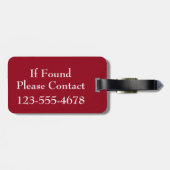 Blauwe en Witte Strepen met Rood Monogram Bagagelabel (Achterkant horizontaal)