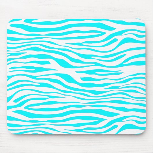 Blauwe en witte strepen muismat (Voorkant)