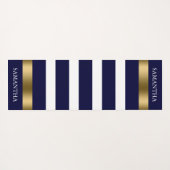 Blauwe en witte strepen patroongoudaccenten yogamat (Achterkant (horizontaal))