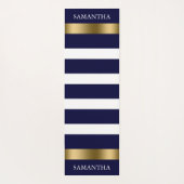 Blauwe en witte strepen patroongoudaccenten yogamat (Achterkant)