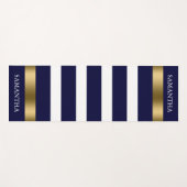 Blauwe en witte strepen patroongoudaccenten yogamat (Voorkant (horizontaal))